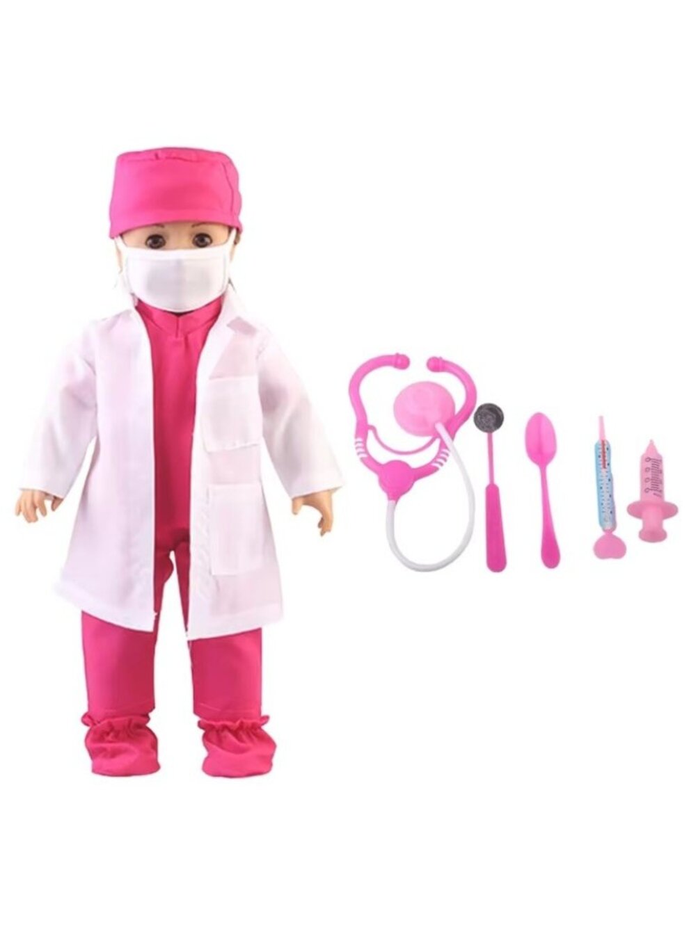 18" DOLL 11/PC Pink DOCTOR Surgeon SCRUBS OUTFIT & TOOLS for AMERICAN GIRL NEW!
